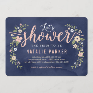 Floral Beauty Editable Colour Bridal Shower Invite