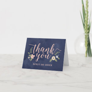Floral Beauty Editable Colour Thank You Card