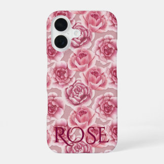 Floral Beauty - rose pattern and name. iPhone 16 Case