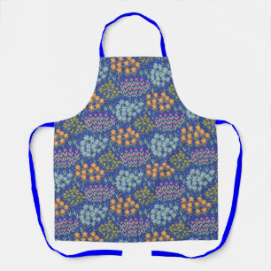 Floral Bed Blue Apron