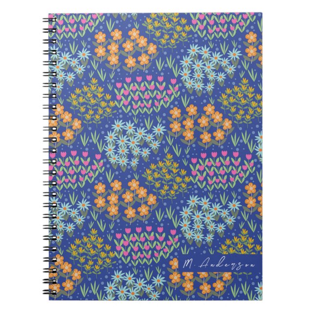 Floral Bed Blue Notebook (Front)