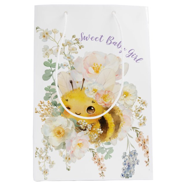 Floral Bee Medium Gift Bag (Front)