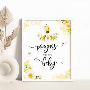 Floral bee Prayers for the baby Poster