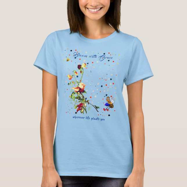 Floral Bee  T-Shirt (Front)