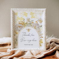 Floral bee thank you for beeing here