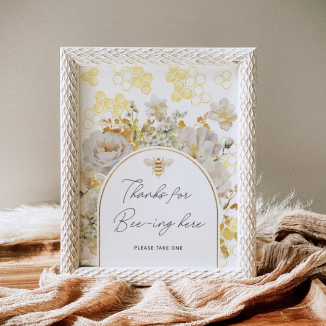 Floral bee thank you for beeing here poster (Creator Uploaded)