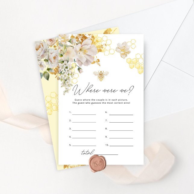 Floral bee Where were we bridal shower game (Creator Uploaded)