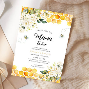 Floral Beehive Baby Shower Invitation