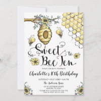 Floral Beehive Honey So Sweet Bee 10th Birthday