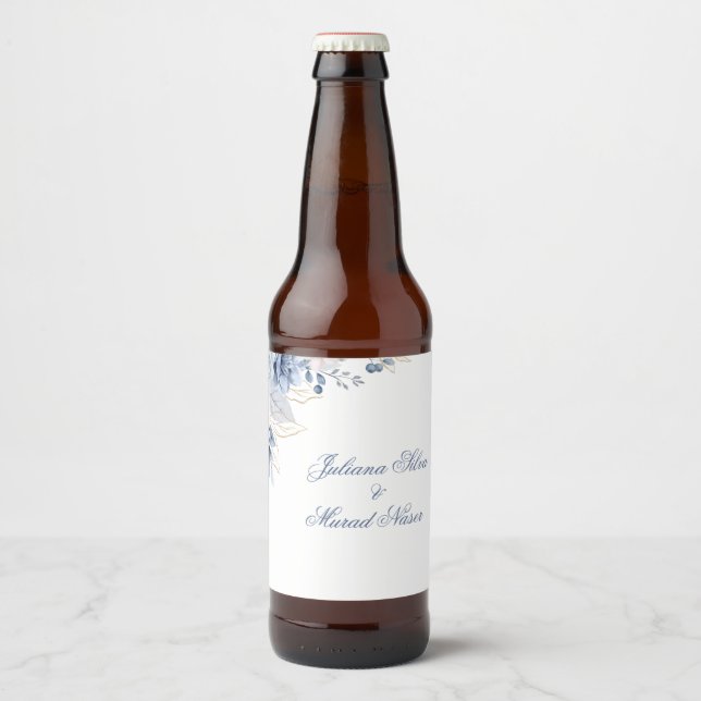  Floral Beer Bottle Labels for Wedding & Events (Front)