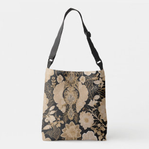 Floral Beige Lace Ai art Crossbody Bag