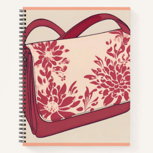 Floral Beige & Red AI art Notebook
