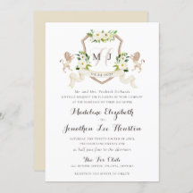 Floral Beige White Greenery Elegant Ivory Crest