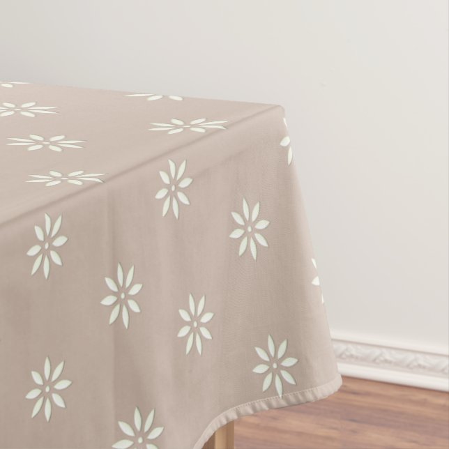 Floral Beige & White Tablecloth (In Situ)