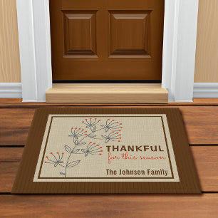 Floral Berries Fall Customisable Doormat