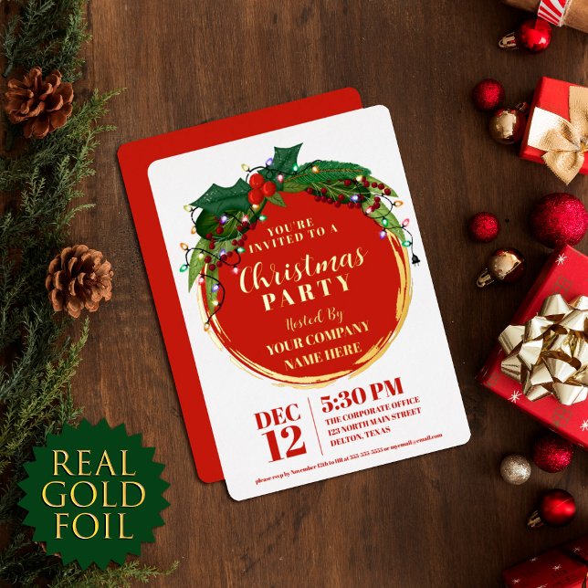 Floral Berry Wreath Christmas Light Corporate Gold (Creator Uploaded)