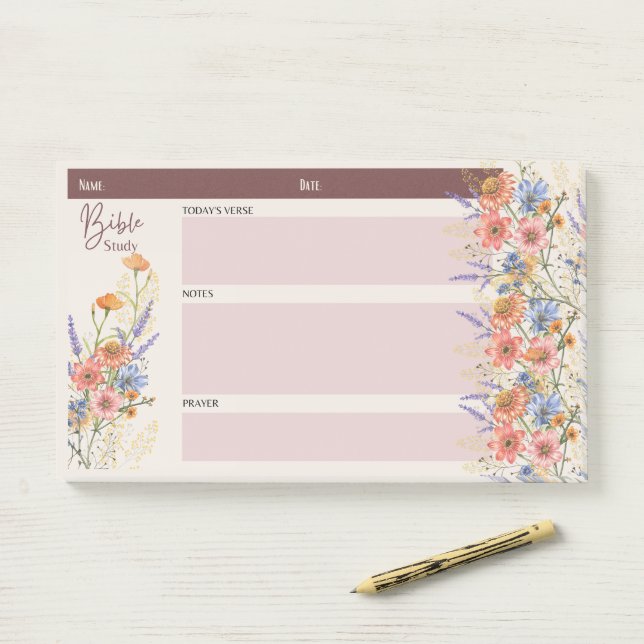 Floral BIBLE STUDY NOTES Christian Faith Gifts (On Desk)