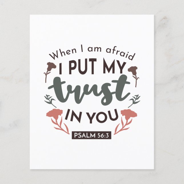 Floral Bible Verse Art 'I Put My Trust in You' Flyer (Front)