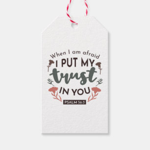 Floral Bible Verse Art 'I Put My Trust in You' Gift Tags