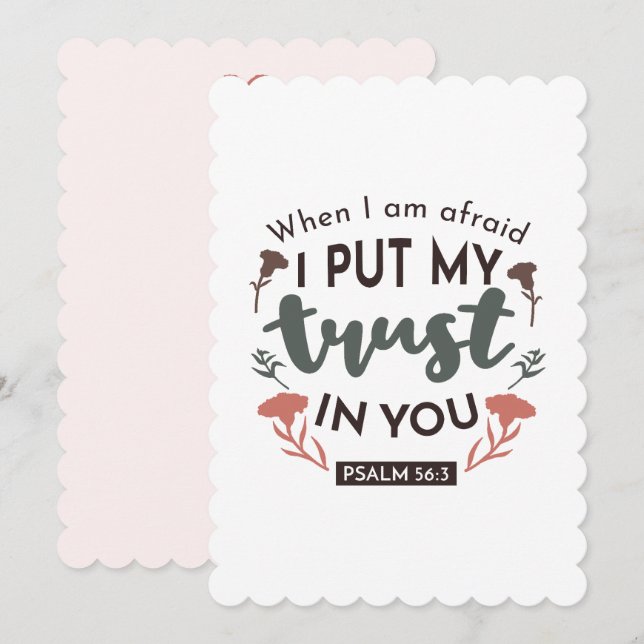 Floral Bible Verse Art 'I Put My Trust in You' Holiday Card (Front/Back)