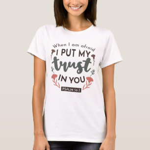 Floral Bible Verse Art 'I Put My Trust in You' T-Shirt