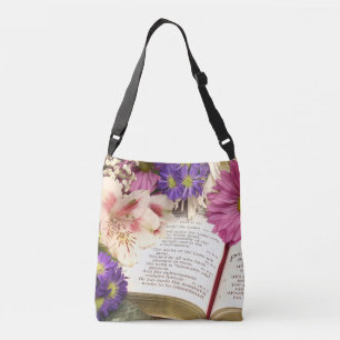 Floral Bible Verse Crossbody Tote Bag Gift