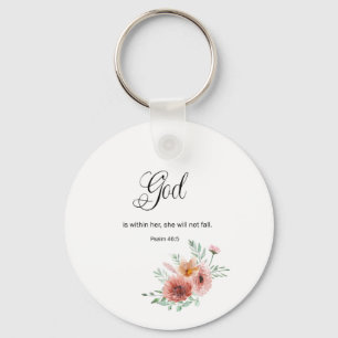 Floral Bible Verse Key Ring