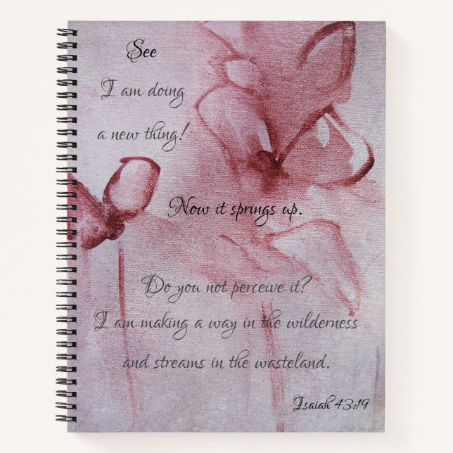Floral Bible Verse Spiral Notebook (Front)