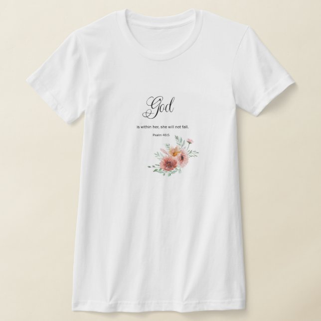 Floral BIble Verse  T-Shirt (Laydown)