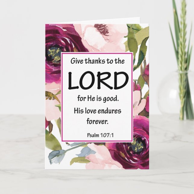 Floral Bible Verse Thank you Folded card (Front)