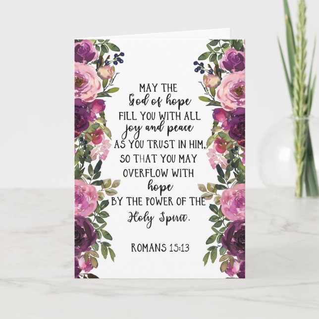 Floral Bible Verse Thank you Folded card (Front)
