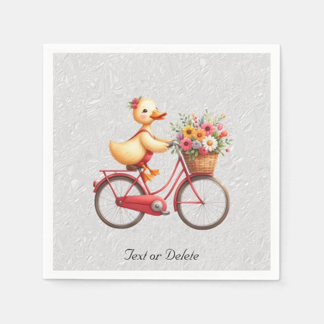Floral Bicycle Duck Napkins (Front)