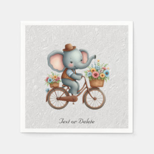 Floral Bicycle Elephant Napkins