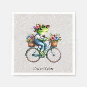 Floral Bicycle Frog Napkins