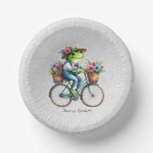 Floral Bicycle Frog Paper Bowl Plate