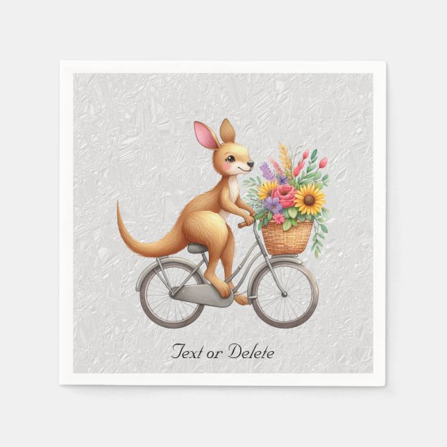 Floral Bicycle Kangaroo Napkins (Front)