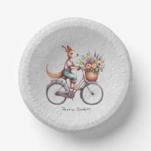 Floral Bicycle Kangaroo Paper Bowl Plate