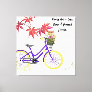 Floral Bicycle Motivation Design Canvas Print