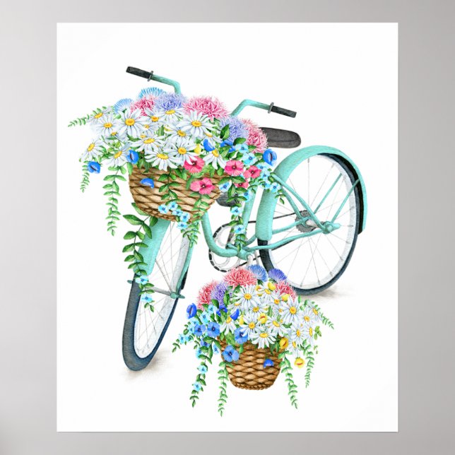 Floral Bicycle Poster (Front)