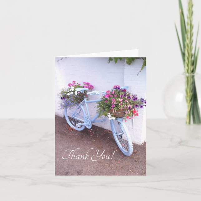 Floral Bicycle Thank You Card (Front)