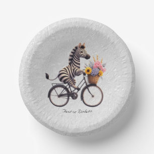 Floral Bicycle Zebra Paper Bowl Plate