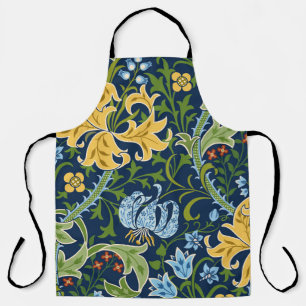 Floral Big Flowers: Dark Green Vintage Apron