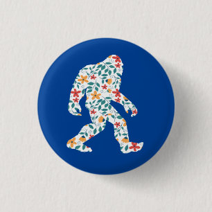 FLORAL BIGFOOT       3 CM ROUND BADGE
