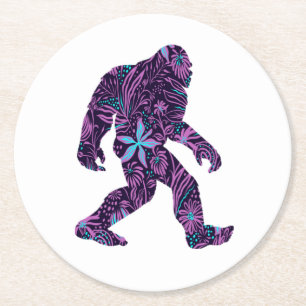 FLORAL BIGFOOT ROUND PAPER COASTER