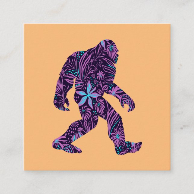 FLORAL BIGFOOT    SQUARE BUSINESS CARD (Front)