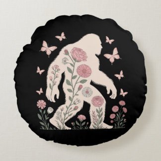 Floral Bigfoot Throw Pillow – Nature & Cryptid