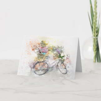 FLORAL BIKE -BLANK ALL OCCASION CARD