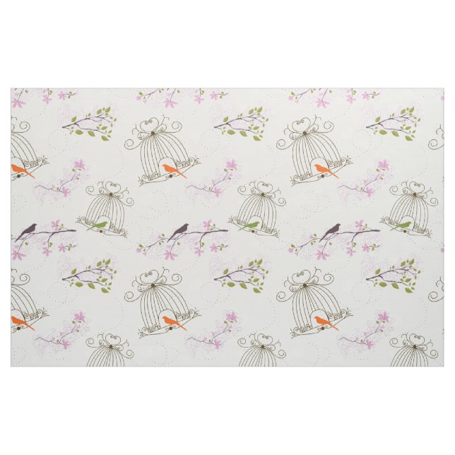 Floral Bird Cage Fabric 2 (Fat Quarter)