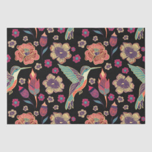 Floral Bird Design Nature-Inspired Artwork Tissue Paper