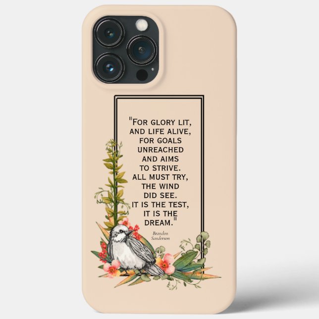 Floral Bird iPhone Case w/ Sanderson quote (Back)